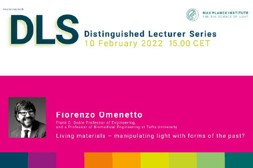 A poster for the DLS series featuring Professor Omenetto on February 10, 2022